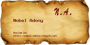 Nobel Adony névjegykártya